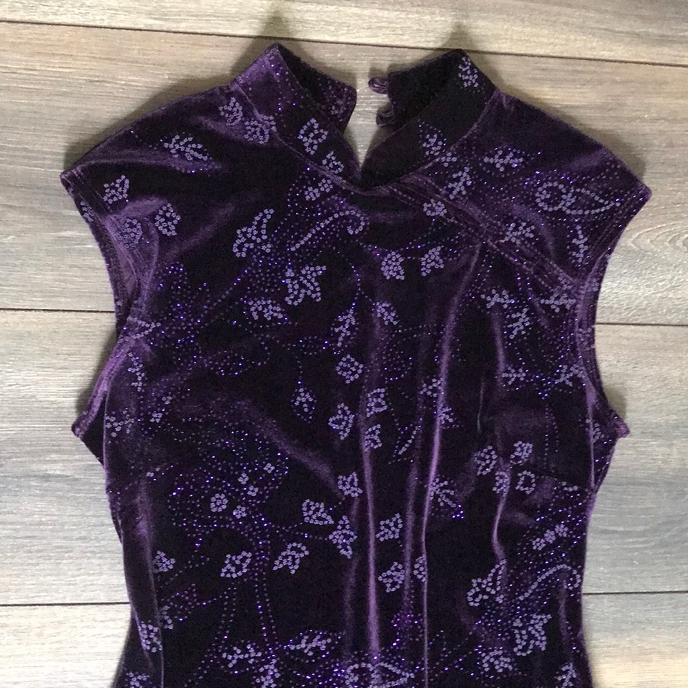 Long Purple Velvet Dress